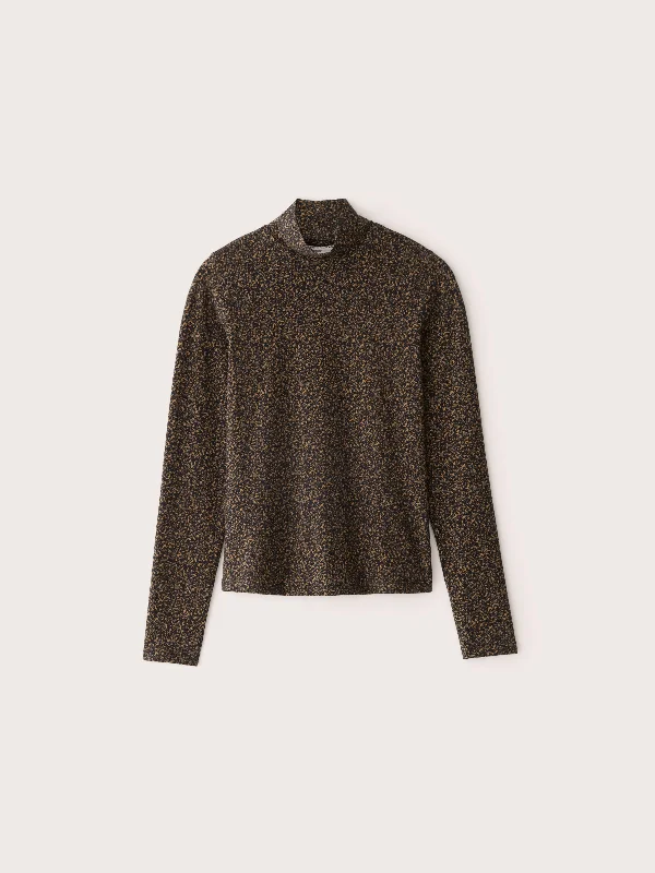 The Essential Long Sleeve Mockneck in Sepia