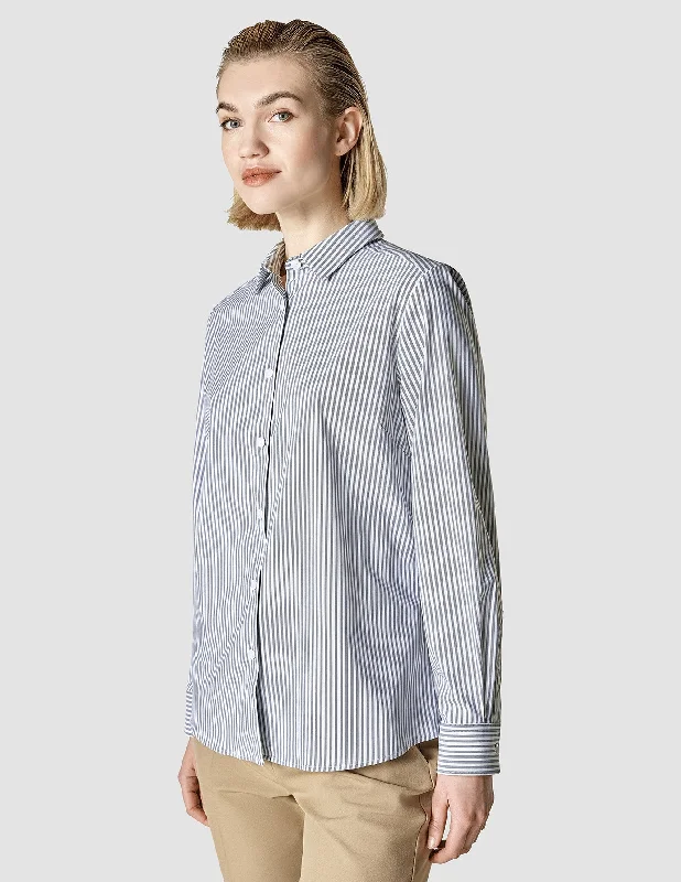 best clothing for women’s fashion-forward looks -Business Shirt Regular Navy Stripes