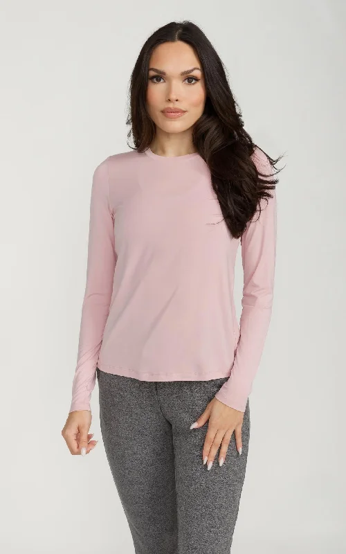 stylish skirts for women’s work fashion -The Everyday Long Sleeve in Peachskin