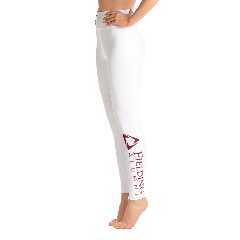 elegant dresses for women’s cocktail parties -Yoga Leggings - White | Alumni Logo