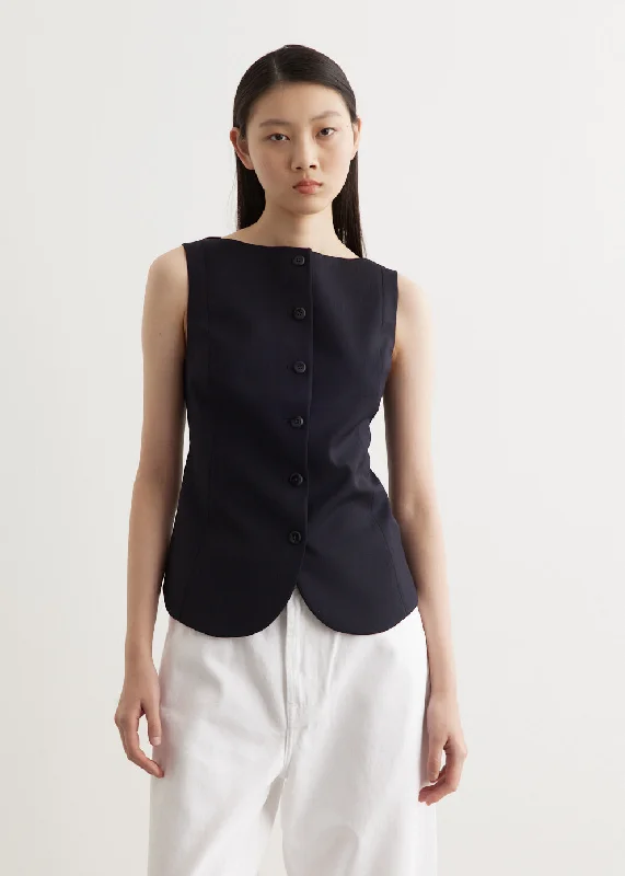 affordable summer clothing for women -Boat Neck Waistcoat