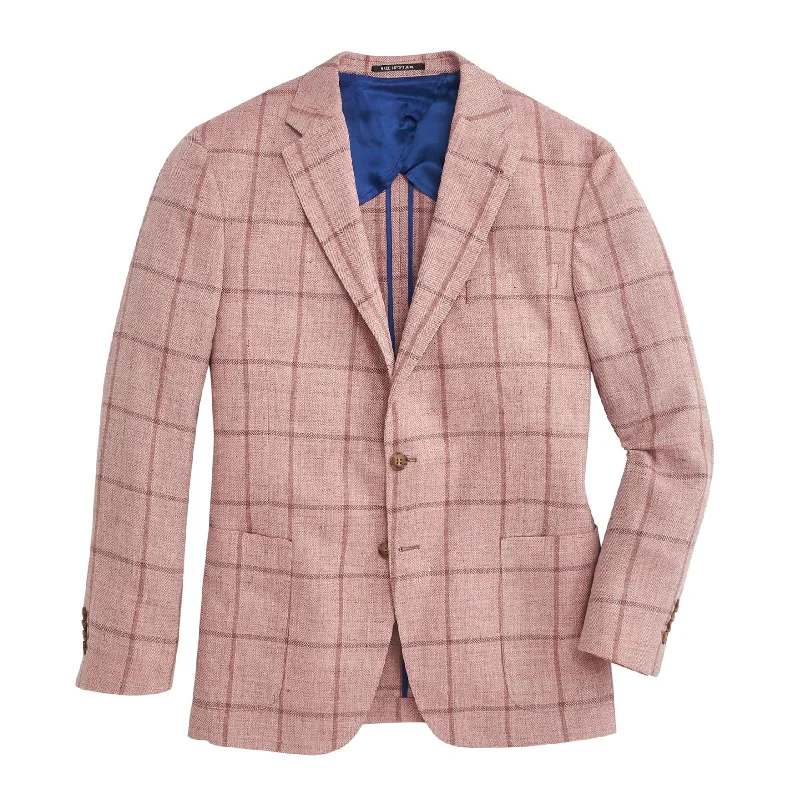 fashionable outerwear for women’s cold weather -Drago Dusty Cedar Windowpane Sport Coat