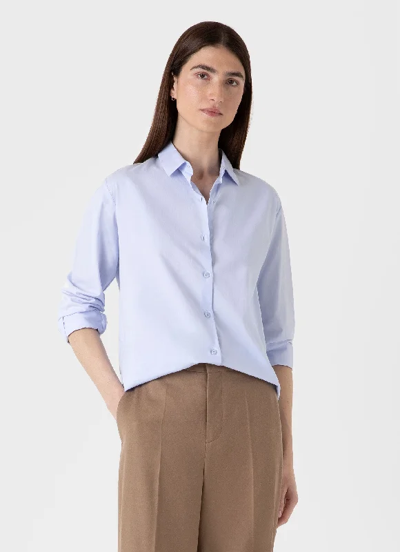 elegant dresses for women’s cocktail parties -Women's Cotton Shirt in Blue