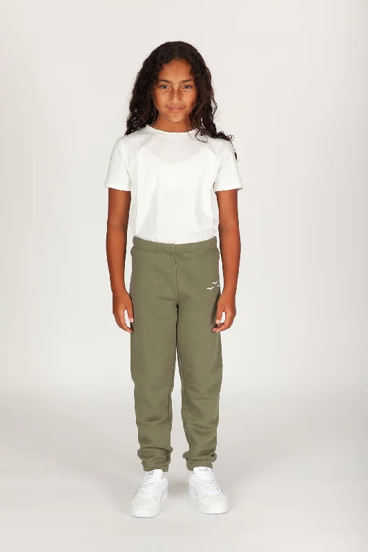 stylish casual dresses for women -Niki kids fleece sweatpants in olive