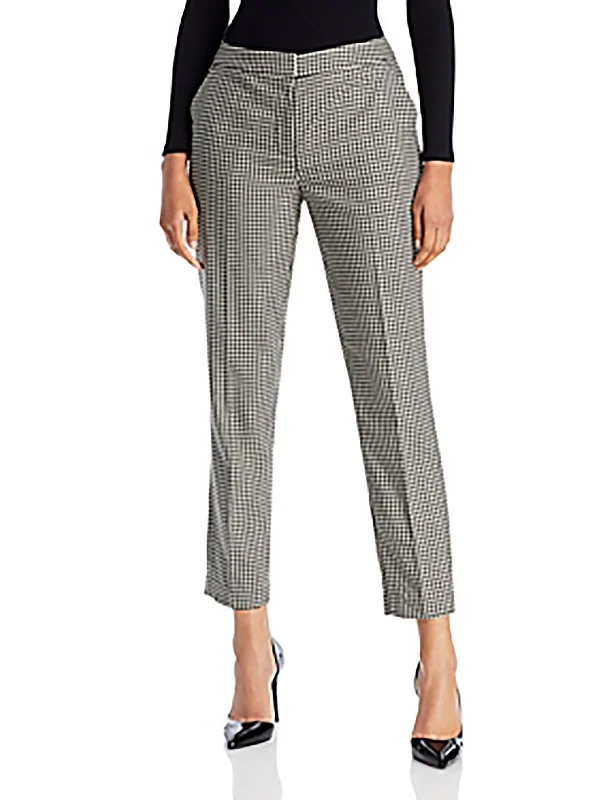 stylish women’s blazers for professional looks -Womens Check Print Sequined Trouser Pants