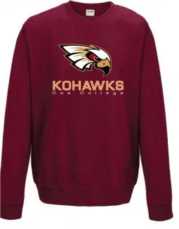 trendy women’s activewear for sports -KOHAWK COLLEGIATE CREWNECK SWEATSHIRT