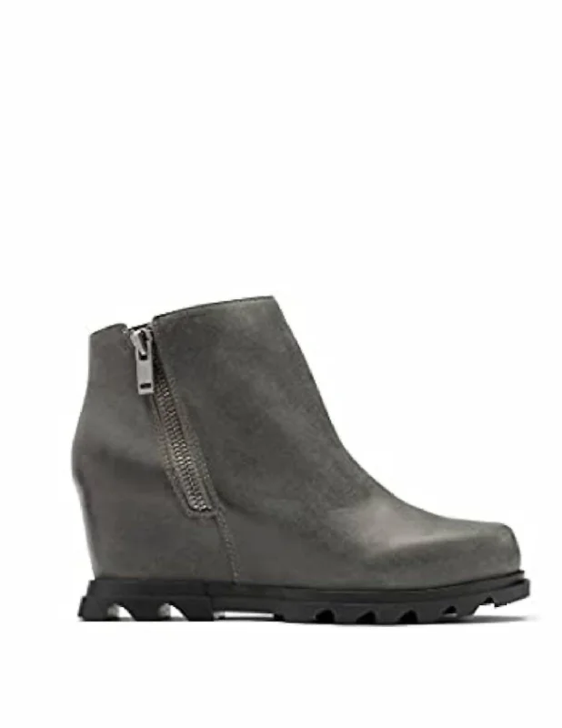 chic women’s boots for fall and winter -Joan Of Arctic Wedge Iii Zip Boots In Quarry, Black