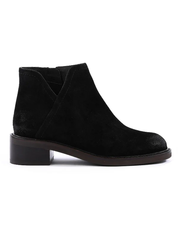 chic women’s boots for fall and winter -Out Of Here Womens Suede Ankle Booties