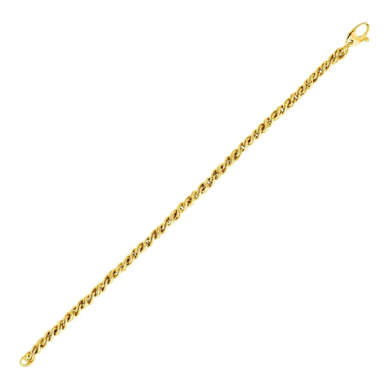 elegant earrings for women’s wedding parties -14k Yellow Gold 7 1/2 inch Braid Link Bracelet