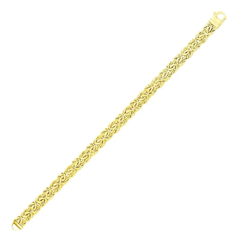 trendy rings for women’s daily wear -14k Yellow Gold Byzantine Style Chain Bracelet