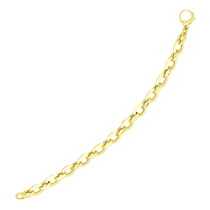 unique wedding bands for women’s commitment -14k Yellow Gold Cable Chain Design Bracelet