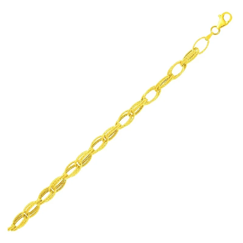 best necklaces for women’s special occasions -14k Yellow Gold Entwined Bracelet with Textured Links