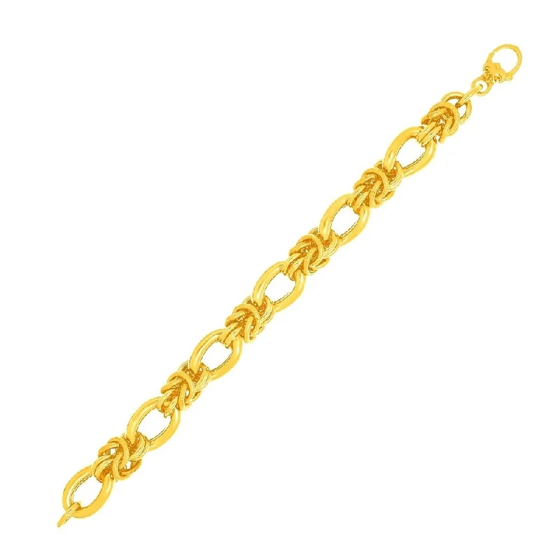 chic watches for women’s everyday style -14k Yellow Gold Fancy Knotted Link Textured Bracelet