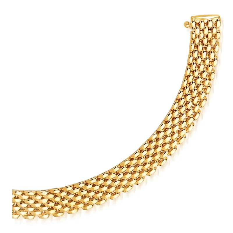 trendy necklaces for women’s vacation wardrobe -14k Yellow Gold Flexible Panther 9.0mm Line Bracelet