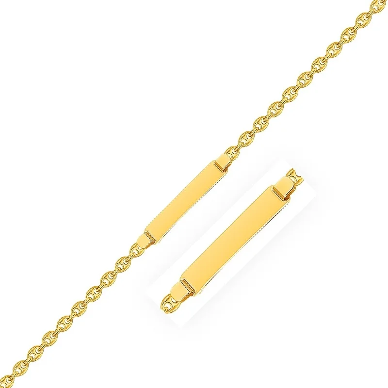 unique earrings for women’s fashion-forward looks -14k Yellow Gold Puffed Mariner Link Children's ID Bracelet