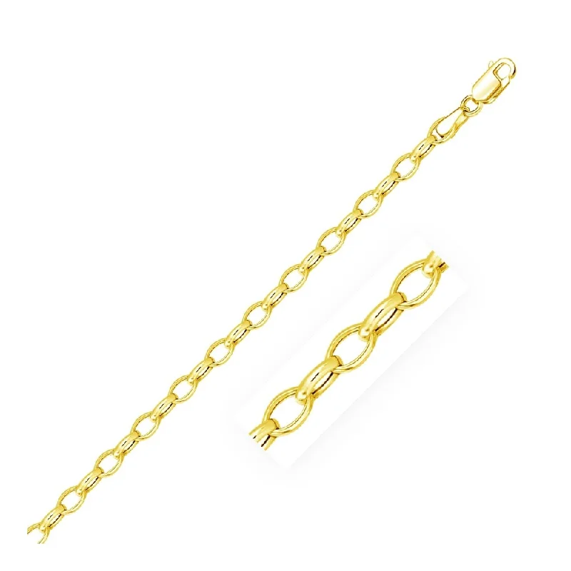 affordable rings for women’s everyday wear -4.6mm 14k Yellow Gold Oval Rolo Bracelet