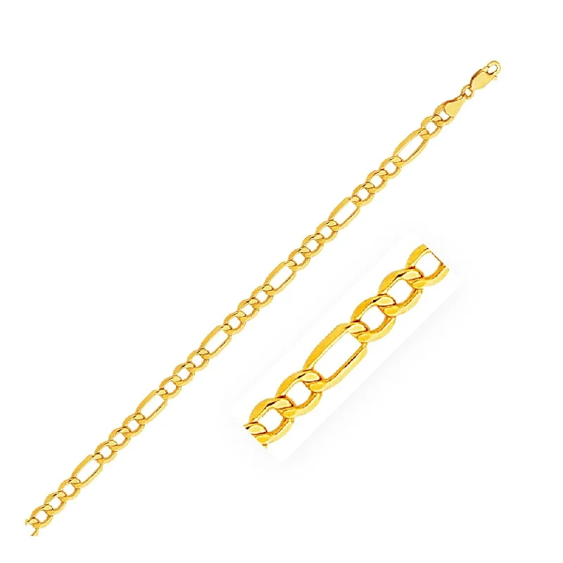 chic jewelry sets for women’s special occasions -5.4mm 14k Yellow Gold Lite Figaro Bracelet