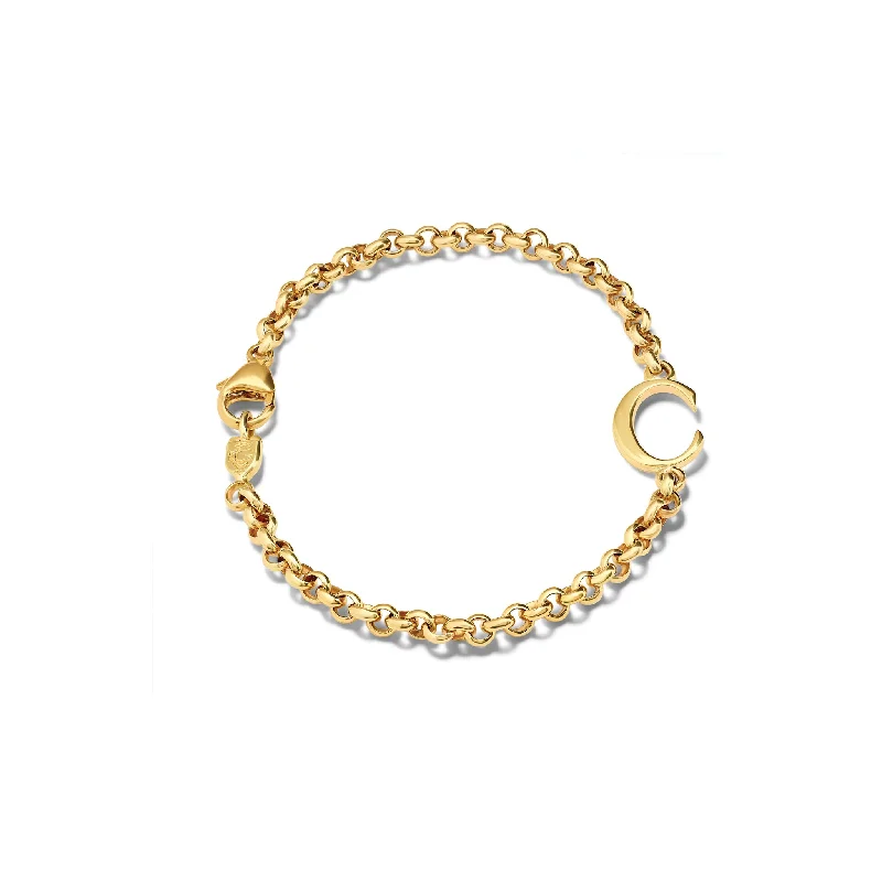 best bracelets for women’s casual outfits -Alice Alphabet Initial Bracelet Yellow Gold