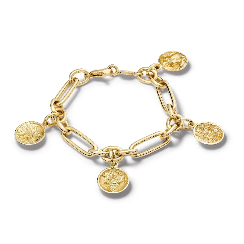 elegant watches for women’s evening wear -La France Art Charm Bracelet Yellow Gold