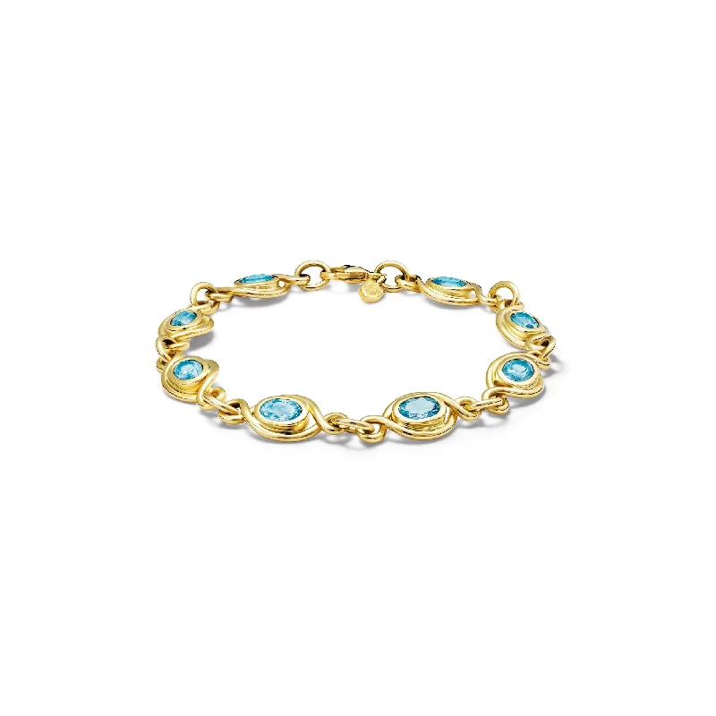 luxurious women’s watches for fashionable style -Orpheus Bracelet Yellow Gold - Blue Topaz