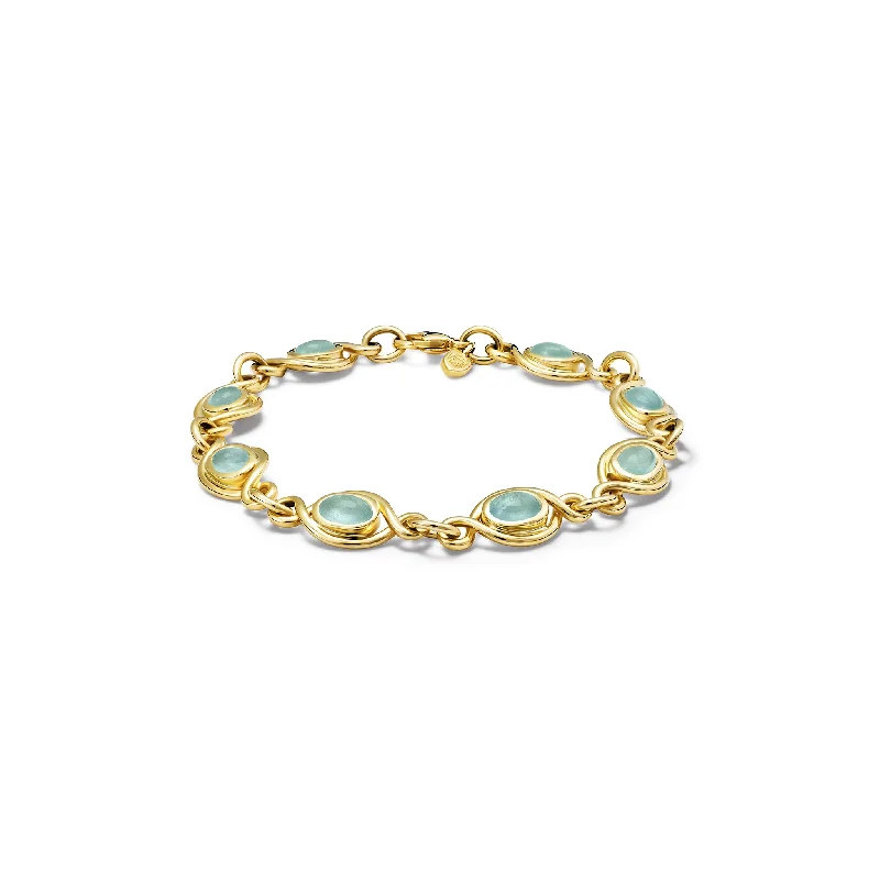 best pearl jewelry for women’s classic style -Orpheus Bracelet Yellow Gold - Cabochon Aquamarine