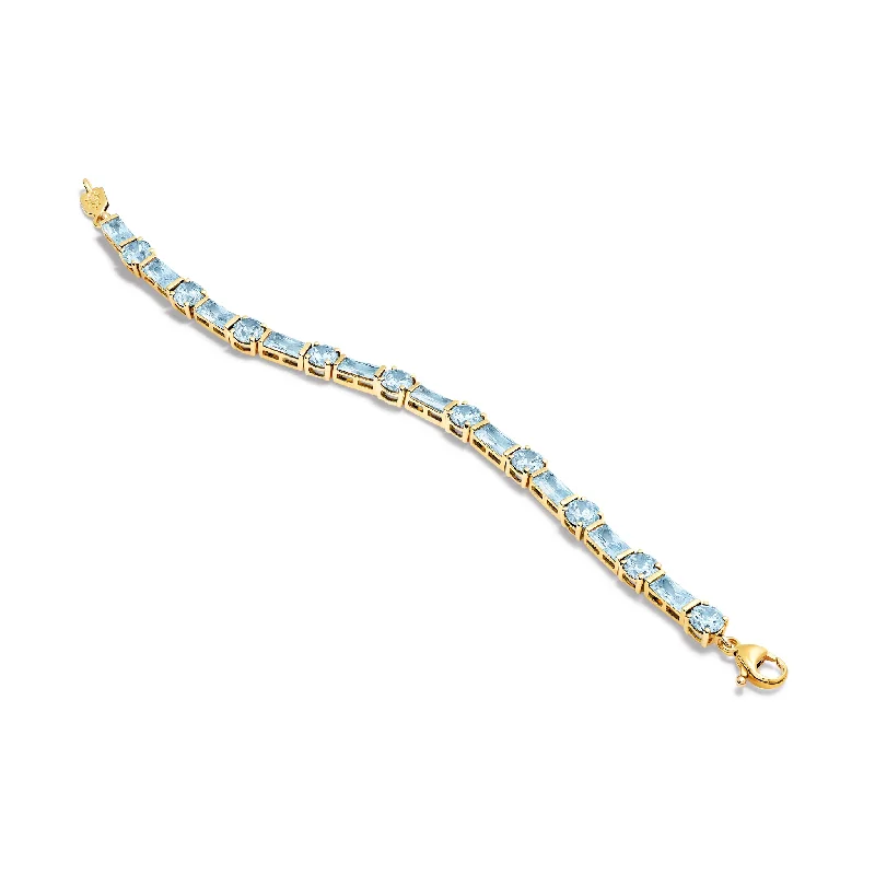 best rings for women’s fashion accessories -Roi Soleil Bracelet Yellow Gold - Blue Topaz