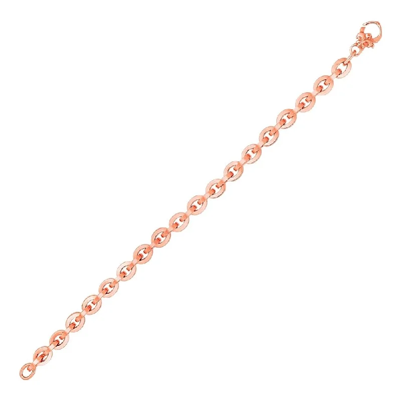 best diamond jewelry for women’s fashion -Shiny Oval Link Bracelet in 14k Rose Gold