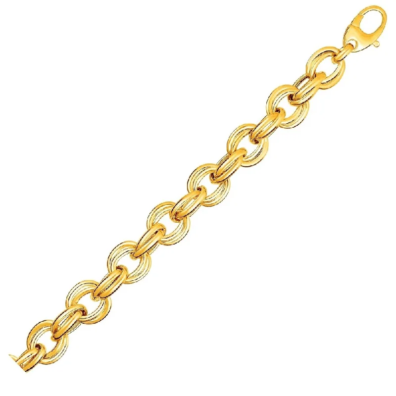 luxury diamond earrings for women’s collections -Twisted Double Link Bracelet in 14k Yellow Gold