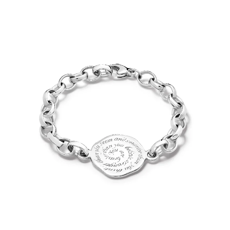 best women’s jewelry for cocktail parties -You Are Braver Quote Bracelet Silver