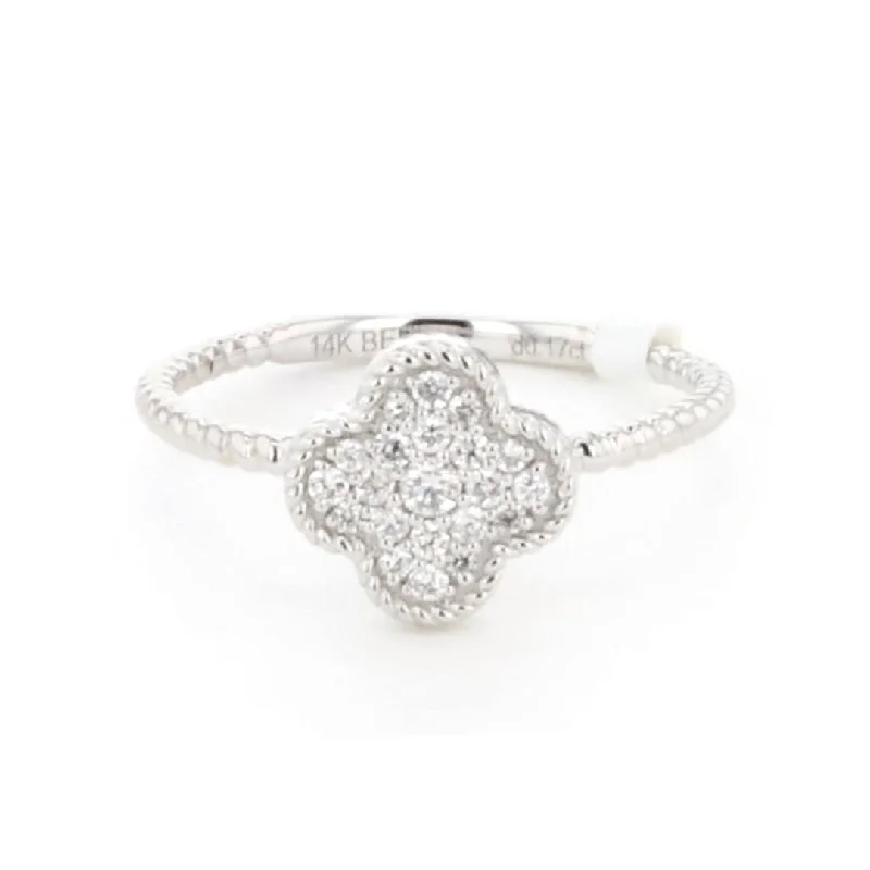 trendy bracelets for women’s street style -0.18 ctw Diamond Flower Ring