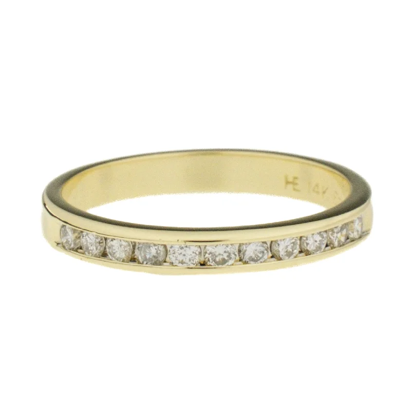 unique wedding bands for women’s commitment -0.25ctw Round Diamond Band Ring in 14K Yellow Gold - Size 6