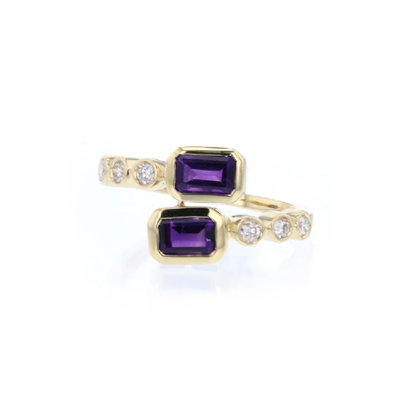 trendy women’s jewelry for summer festivals -Amethyst & Diamond Ring