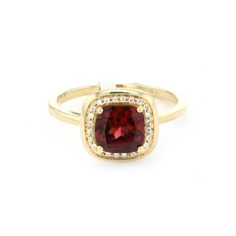 luxury diamond jewelry for women’s formal attire -Garnet & Diamond Ring | M10269410