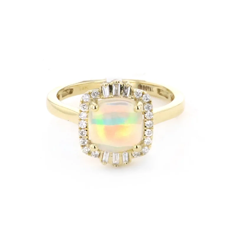 elegant rings for women’s engagement gifts -Opal & Diamond Ring | M10274966