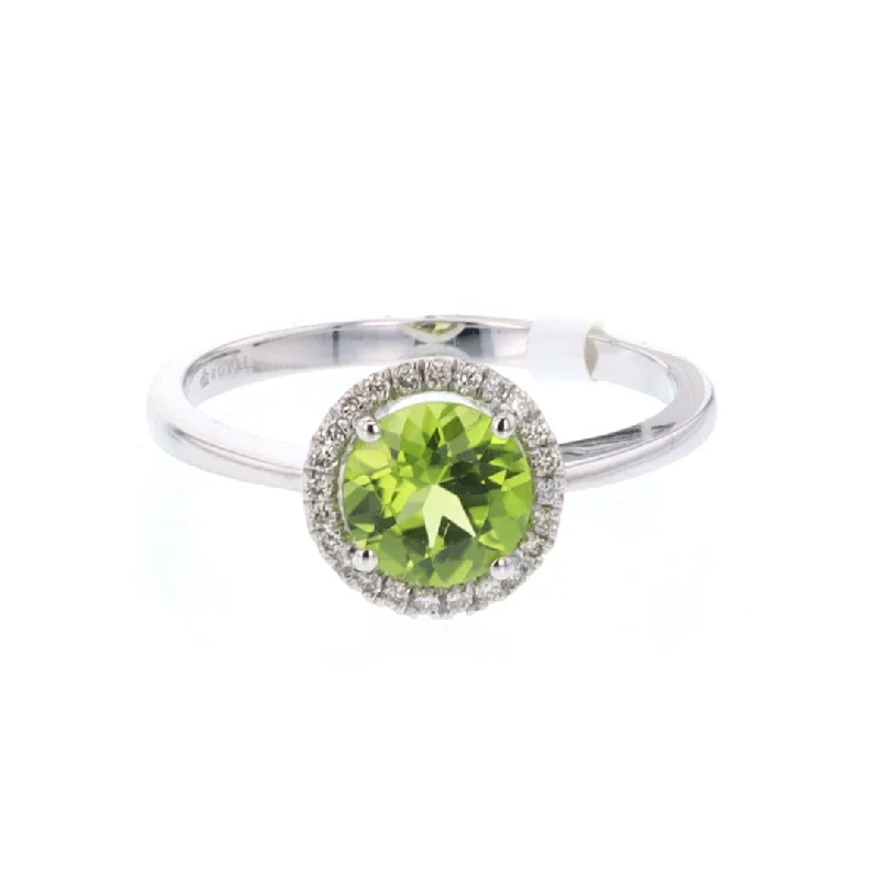 stylish women’s earrings for casual events -Peridot & Diamond Ring