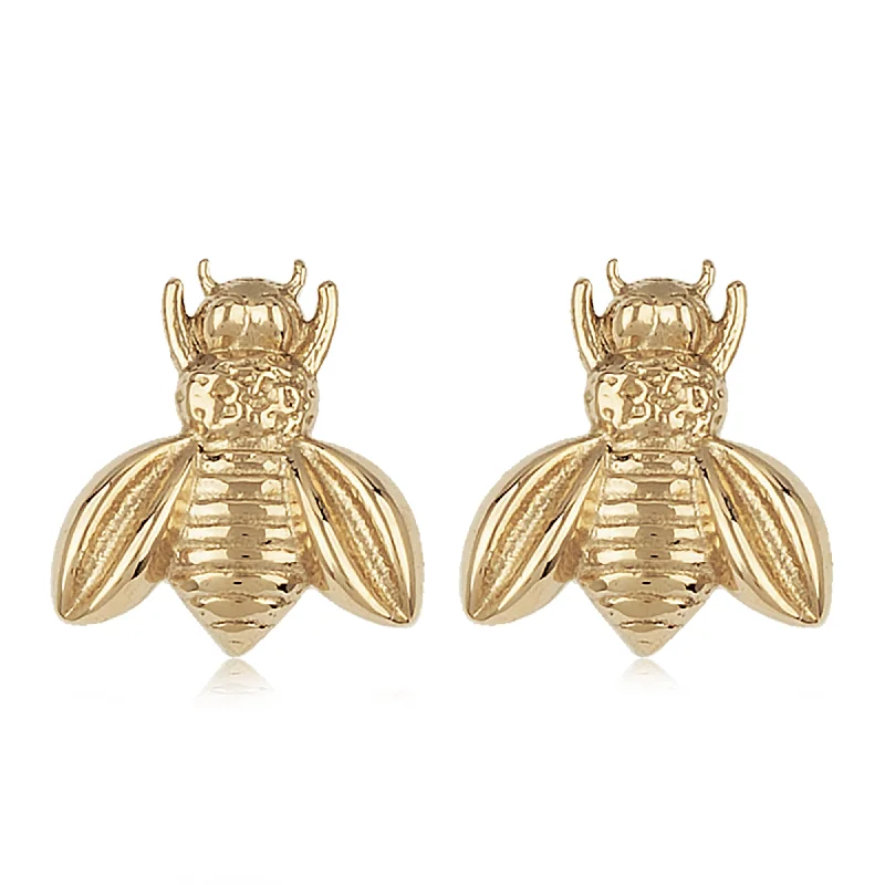 best jewelry for women’s anniversary gifts -14k Yellow Gold Bumble Bee Stud Earirngs