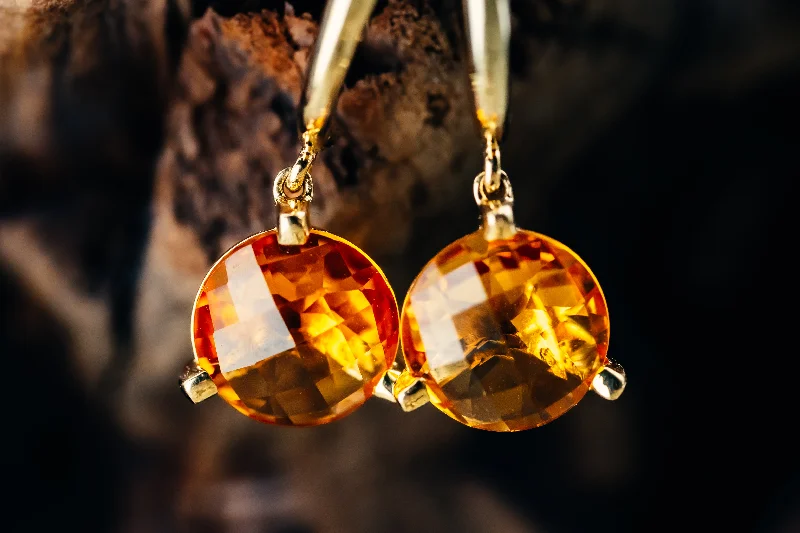 luxury watches for women’s weekend style -14k Yellow Gold Citrine Earrings