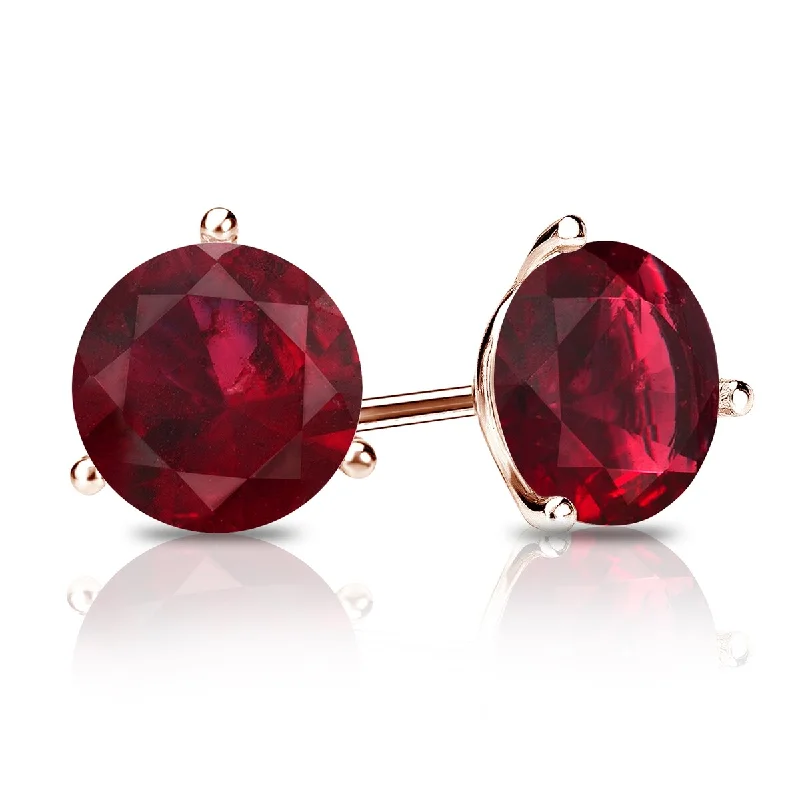 elegant rings for women’s bridal jewelry -Auriya 14k Gold 2/5ctw Solitaire Ruby Gemstone Stud Earrings Martini-set