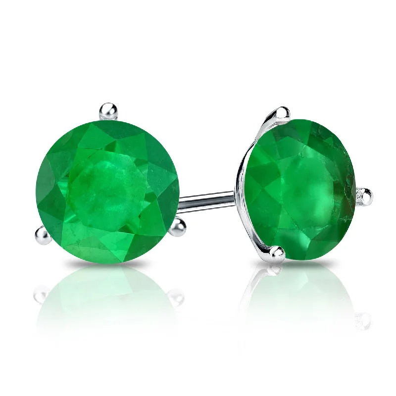 affordable gemstone jewelry for women -Auriya 14k Gold 3/4ctw Green Emerald Gemstone Stud Earrings Martini-set