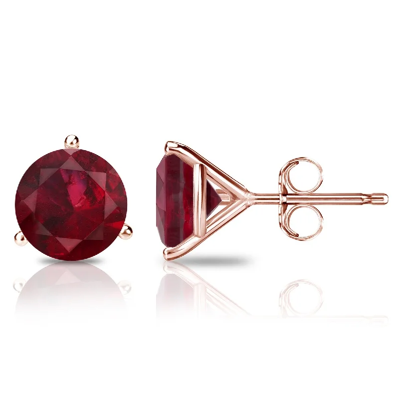 elegant watches for women’s professional wear -Auriya 14k Gold 3/4ctw Solitaire Ruby Gemstone Stud Earrings Martini-set