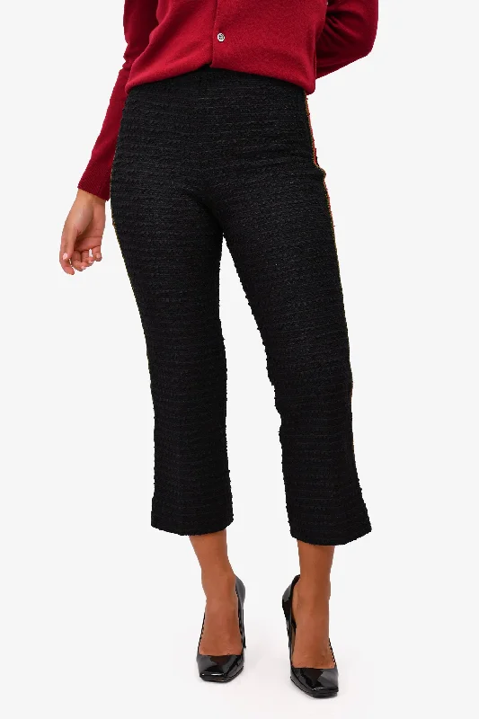 stylish cardigans for women’s office wear -Gucci Black/Green/Red Tweed Straight Leg Pants Size 38