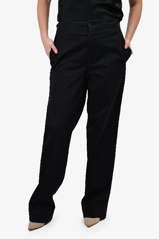 trendy women’s blouses for business attire -Gucci Black Straight Leg Trousers Size 48 Mens