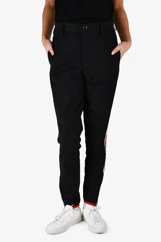 trendy outerwear for women’s winter wardrobe -Gucci Black Web Side Stripe Logo Trousers Size 48 Mens