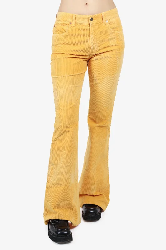 unique women’s skirts for office outfits -Gucci Yellow  Corduroy Wide Leg Pants Size 27