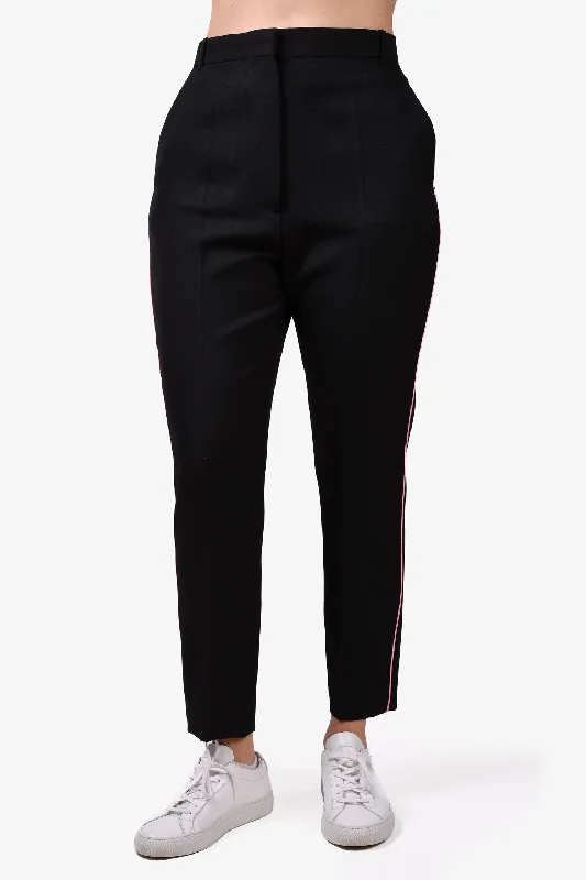 trendy women’s blouses for business attire -Haider Ackermann Black Pink Side Stripe Trousers Size 38