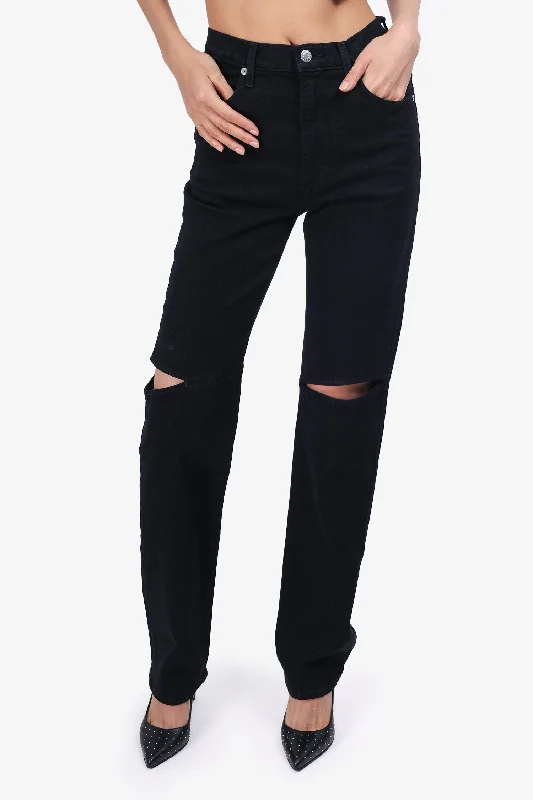 trendy outerwear for women’s winter wardrobe -Helmut Lang Black Cut-Out Jeans Size 25