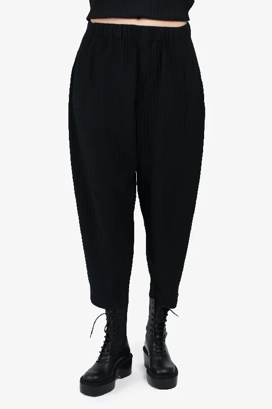 unique fashion styles for women’s office attire -Homme Plisse Issey Miyake Black Pleats Pants size 1