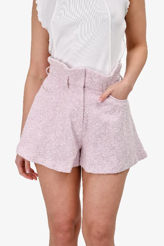 elegant dresses for women’s evening outings -IRO Pink Tweed Pattern Shorts Size 36