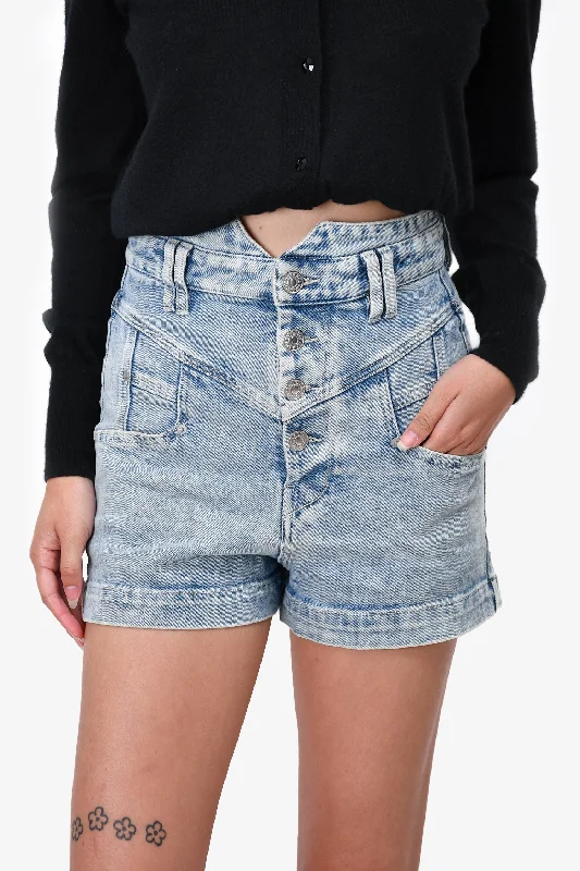 unique jumpsuits for women’s summer fashion -Isabel Marant Blue High Waisted Denim Shorts Size 34