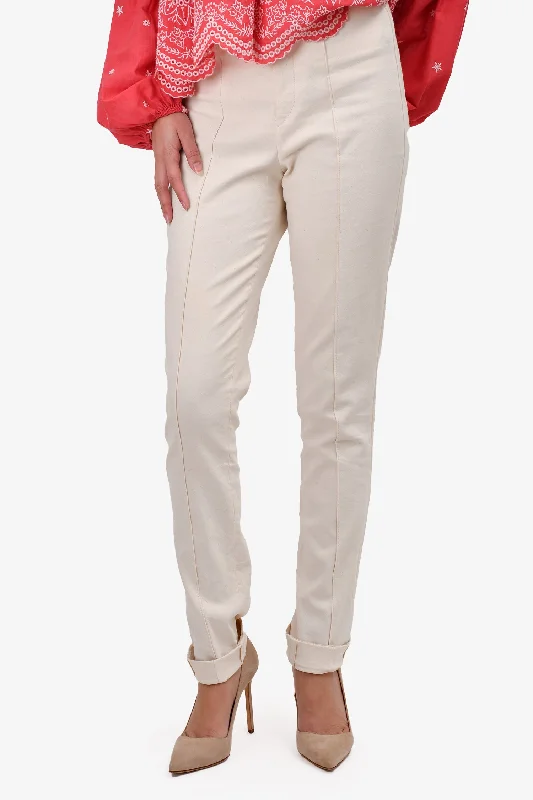 trendy clothing for women’s casual days -Isabel Marant White Waren Tapered Pants Size 34